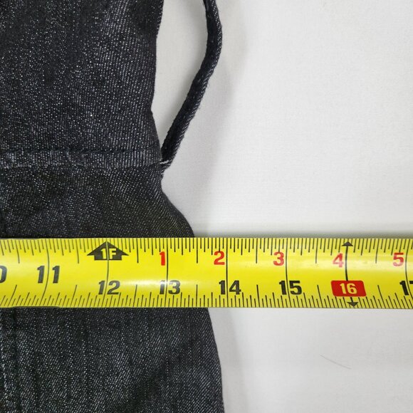 Sophisticated Edge: Le Chateau Black Denim Straight Dress – Size S, Cap Sleeve - Picture 7 of 10